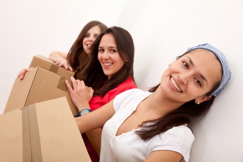 Furniture and boxes prepared for local removals service