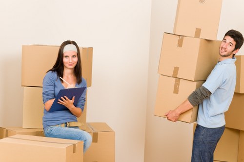 Packing office furniture and equipment for a Harrow move
